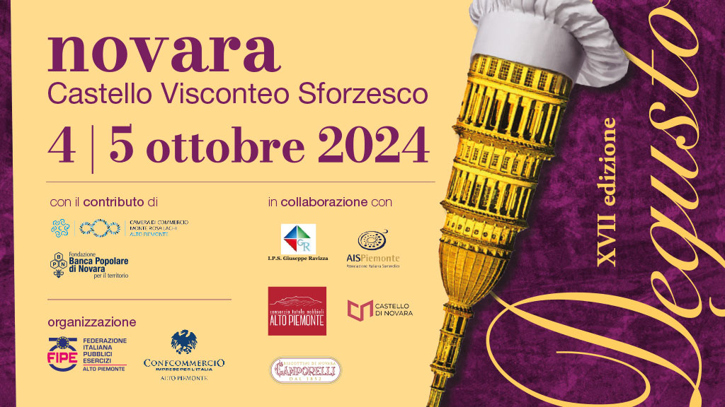 Evento gastronomico che da diciassette anni promuove le eccellenze del territorio e che anche per l'edizione 2024 ha scelto come cornice il Castello di Novara. Nelle due serate otto chef tra stellati ed emergenti del territorio si alterneranno nella preparazione dei piatti che saranno abbinati ai vini del Consorzio Tutela Nebbioli Alto Piemonte. Ecco i loro nomi: RICCARDO BASSETTI Il Porticciolo Hotel - Ristorante La Tavola di Laveno Mombello MARTA GRASSI Chef Ristorante Tantris di Novara AGNESE LOSS Osteria contemporanea di Gattinara CHRISTIAN MILONE Trattoria Zappatori di PineroloANDREA MONESI Locanda di Orta di Orta San Giulio FRANCESCO MORANO Ristorante Pinocchio di Borgomanero ANDREA PENSA Adhoc Restaurant di Domodossola TANO SIMONATO Tano passami l'olio di Milano L’evento è organizzato da Confcommercio Alto Piemonte Associazione Commercianti e sostenuto dalla Camera di Commercio Monte Rosa Laghi Alto Piemonte